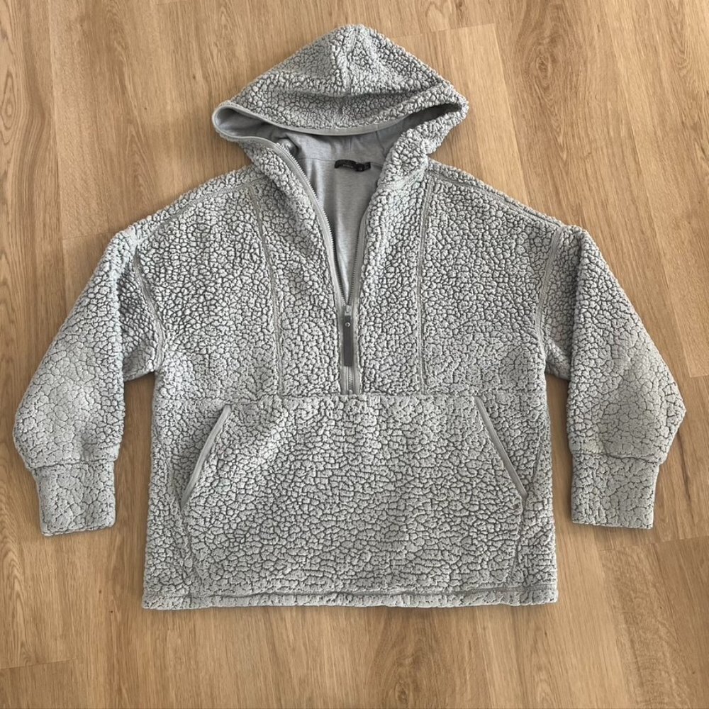 ** Prana half zip hoodie Sherpa gray hooded sweater 1X